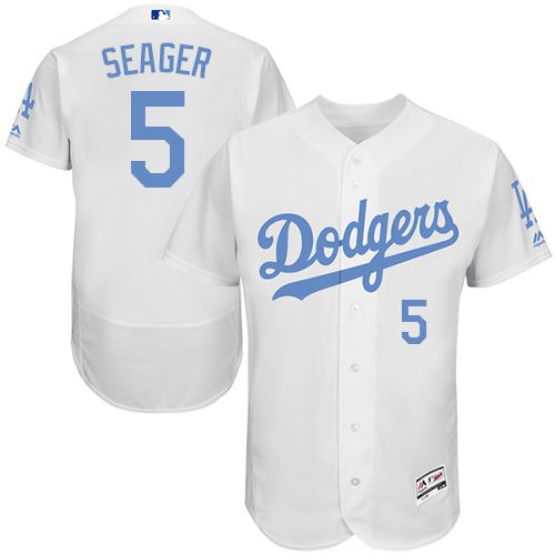 Dodgers #5 Corey Seager White Flexbase Authentic Collection Father's Day Stitched MLB Jersey